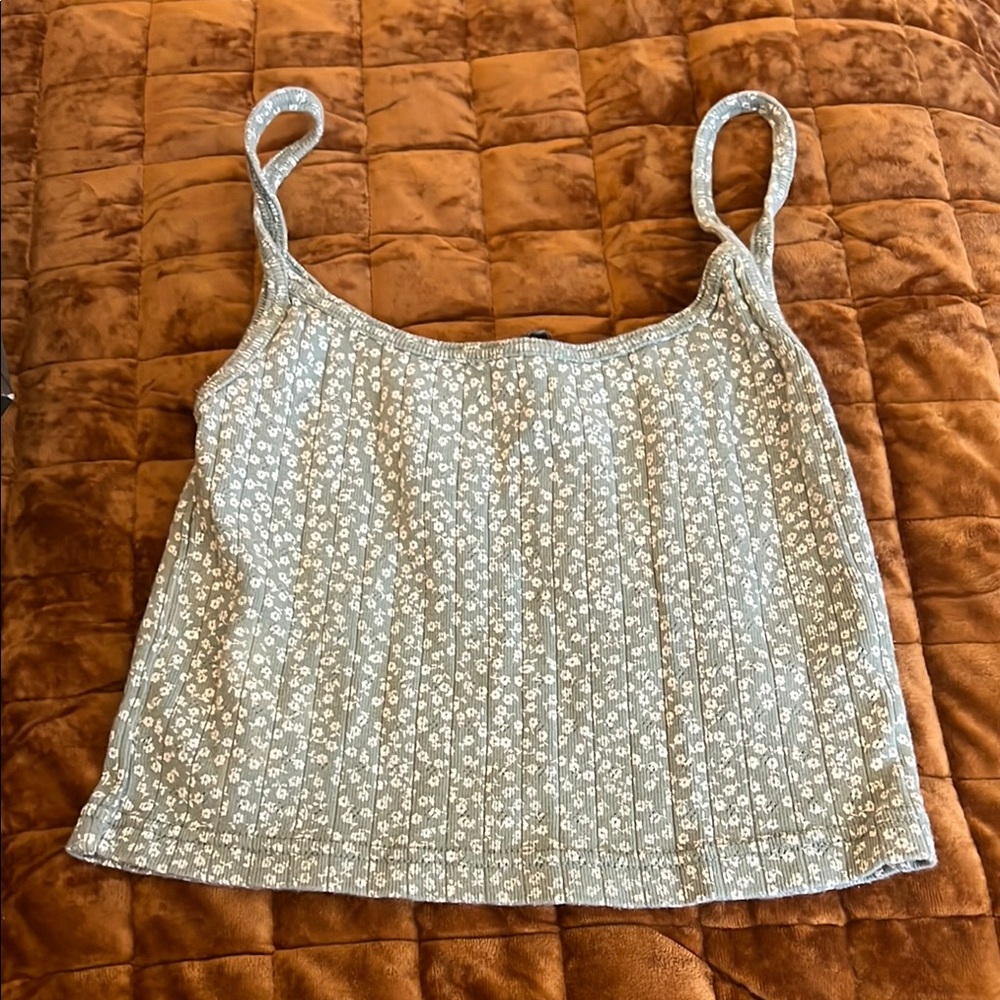 (5/$20) Brandy Melville Gray Floral Camisole